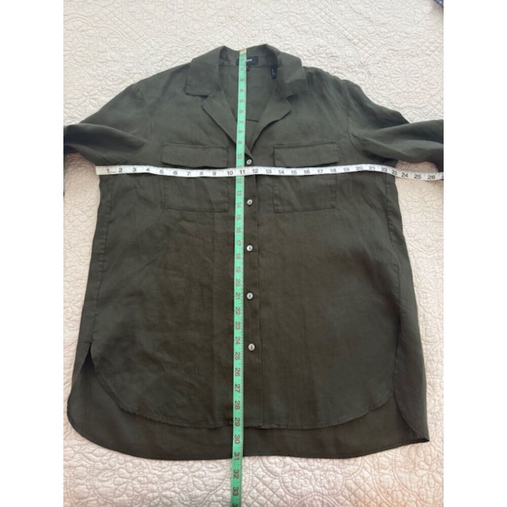 NWOT Theory Notched Collar Relaxed Linen button down shirt, size L - Picture 5 of 7